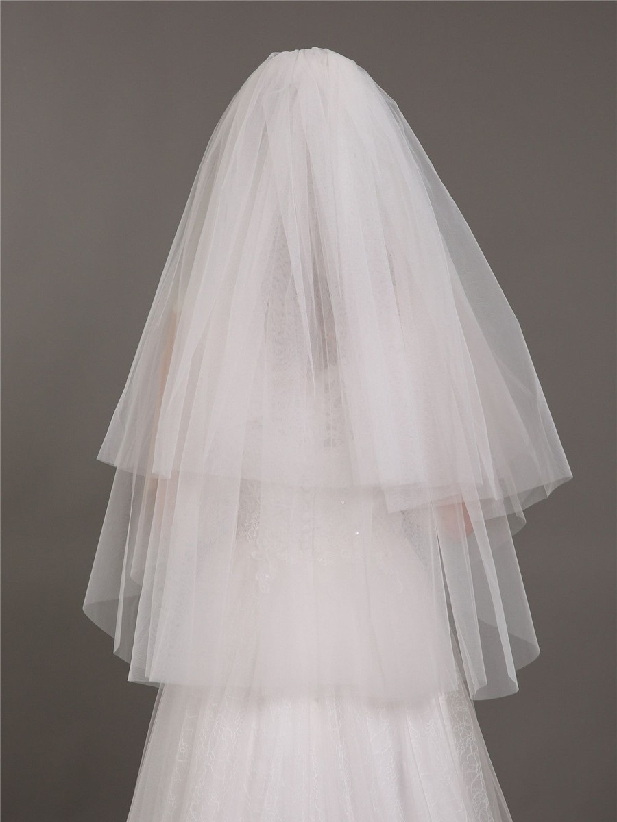 Accessories BABARONI | Voiles De Mariage En Tulle A Deux Couches Veil01