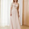 Mere BABARONI FR | Robes De A-Ligne A Col En Coeur Longueur Au Sol Champagne