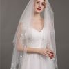 Accessories BABARONI | Voiles De Mariage En Tulle A Deux Couches Avec Perle Veil06