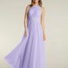 Demoiselles D'Honneur BABARONI | Illusion Col Croise Taille Tulle Robes Lilas