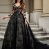 Robes De Mariee BABARONI | Ball Gown Applique A Fleurs Et Col En V As Picture