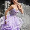 Robes De Soiree BABARONI | Robe De Soiree Princesse En Tulle A Bretelles Spaghetti Longueur Au Sol Lilas