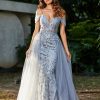 Robes De Soiree BABARONI | Robe De Soiree En Tulle Fourreau A Bretelles Spaghetti Argent