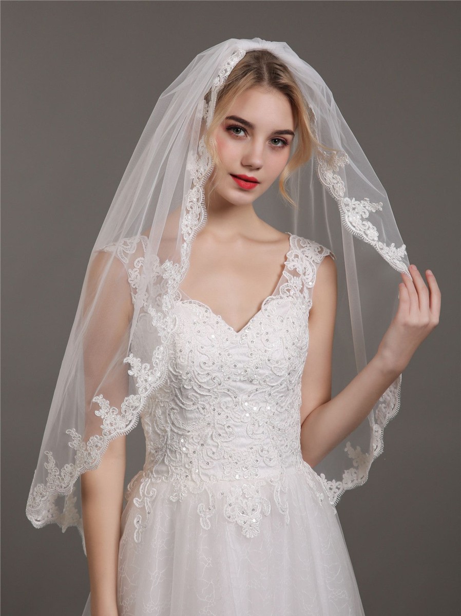 Accessories BABARONI | Voiles De Mariage En Tulle Avec Applique Veil03