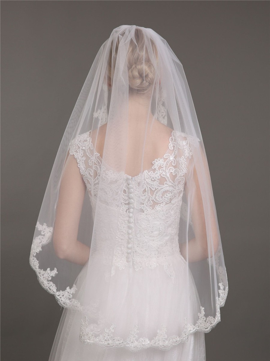 Accessories BABARONI | Voiles De Mariage En Tulle Avec Applique Veil03